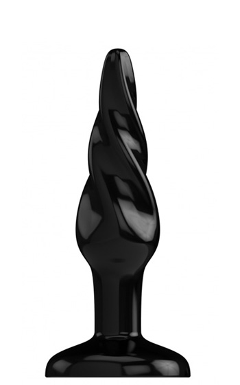 Rubber Screwed Buttplug Black 4 tum